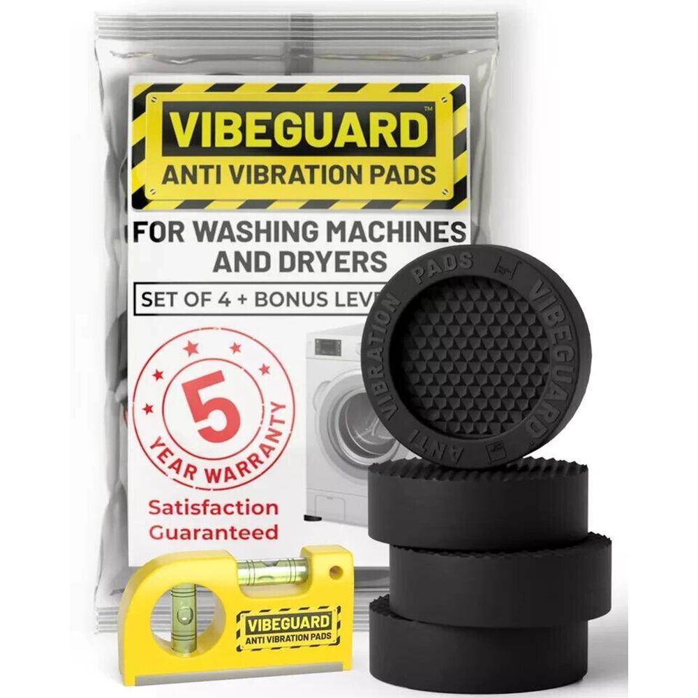 Anti Vibration‎ Pads for Washing Machine featuring 3D TrianGrip & FREE Level